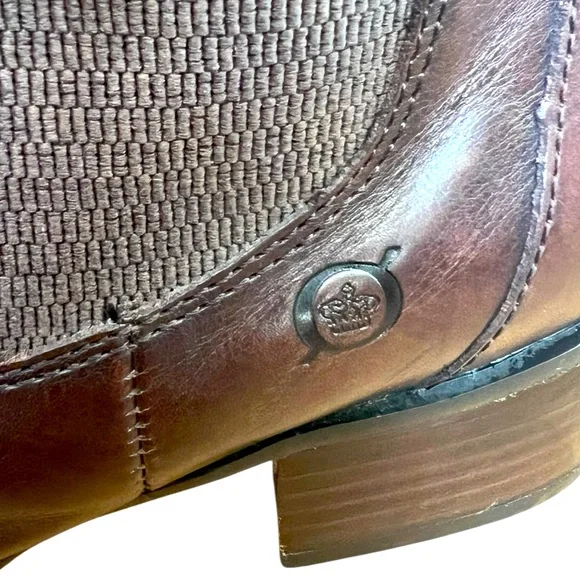 Born Brown Leather Boots with Block Heel 7.5 size stretch calf excellent condit - Picture 9 of 12